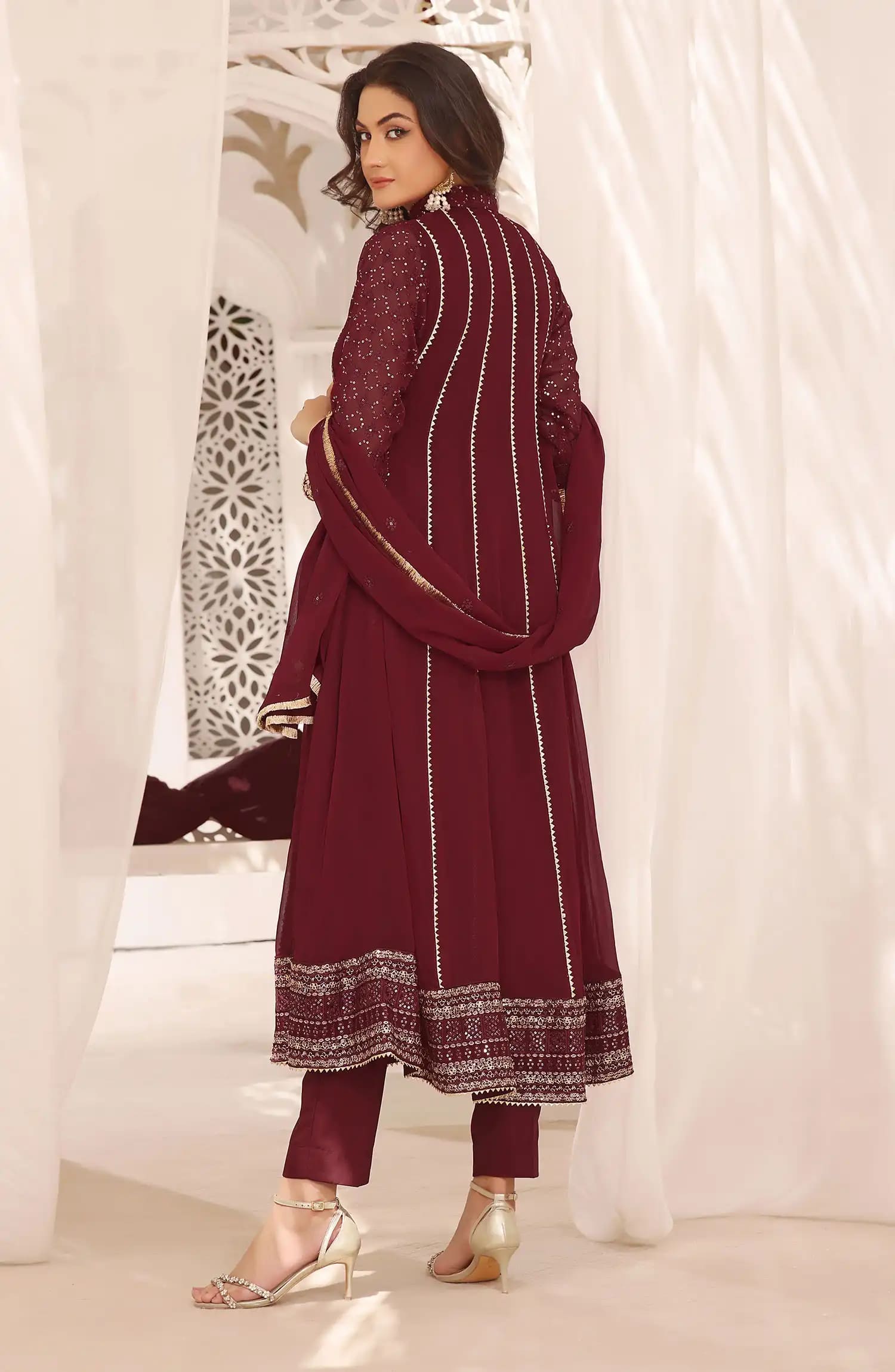 Roop Rang Stitched Collection By AL Harir Apparel-Zarif Maroon